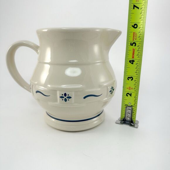 Vintage Longaberger Pottery Pitcher & Gravy Boat Blue Woven Traditions USA - Picture 4 of 7